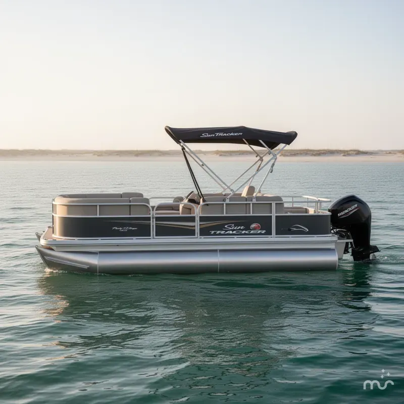 Slide: The Image of Sun Tracker Party Barge 18 DLX 2025 - 1