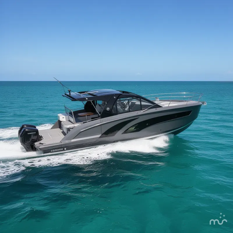 Slide: The Image of Hanover 387 Gray & Black Edition Outboard 2025 - 0