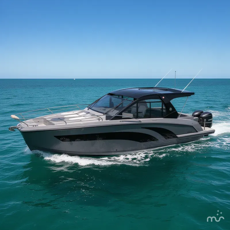 Slide: The Image of Hanover 387 Gray & Black Edition Outboard 2025 - 1