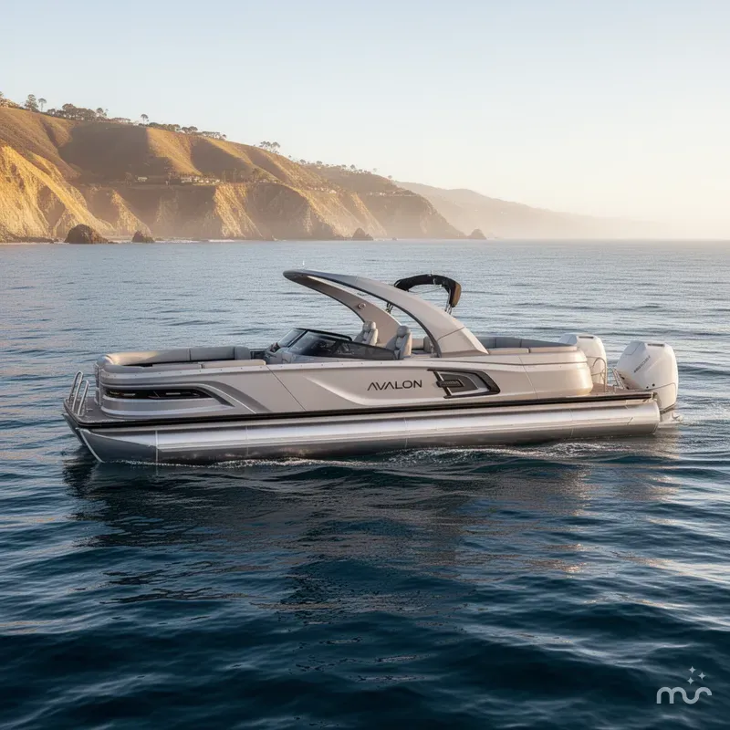 Slide: The Image of Avalon Excalibur CARBON SERIES Quad lounge Windshield w/ Twin 400HP & JOYSTICK CONTROLS! 2025 - 0