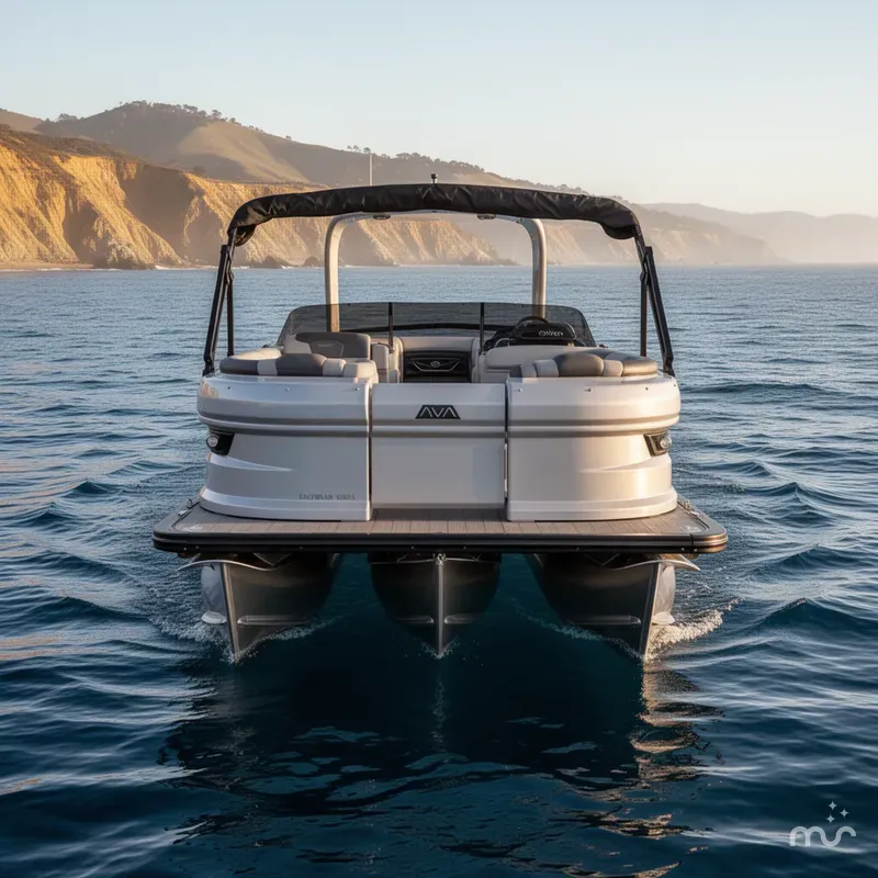 Slide: The Image of Avalon Excalibur CARBON SERIES Quad lounge Windshield w/ Twin 400HP & JOYSTICK CONTROLS! 2025 - 1