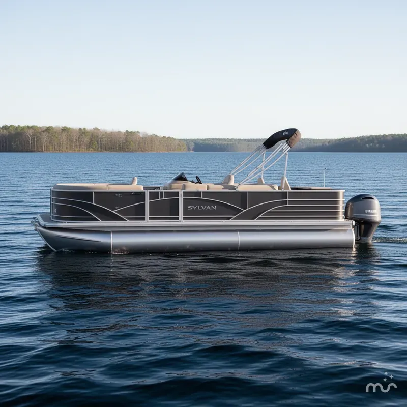 Slide: The Image of Sylvan 820 4-PT Pontoon With 90HP Yamaha 4-Stroke EFI 2019 - 2