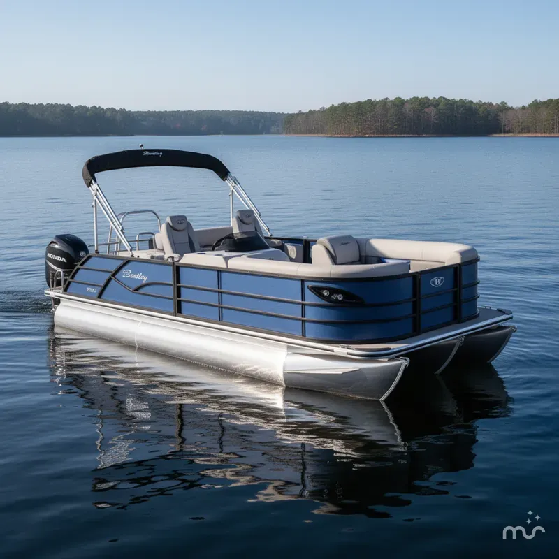 Slide: The Image of Bentley Pontoons Legacy 220 Swingback & Honda 4-Stroke EFI 2025 - 2