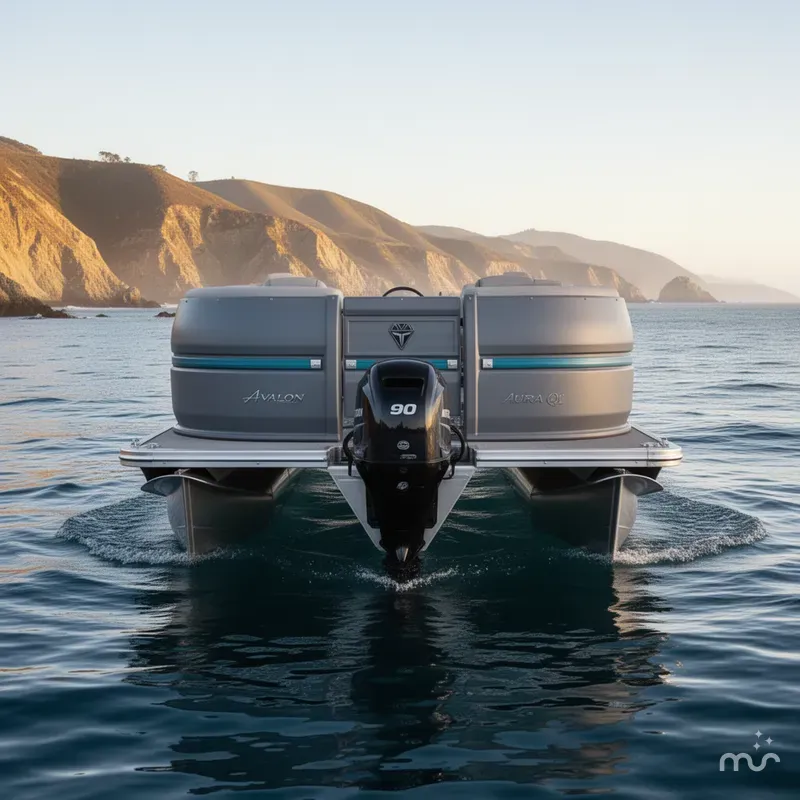 Slide: The Image of Avalon Aura QL 21' w/ 90HP Mercury! 2025 - 2