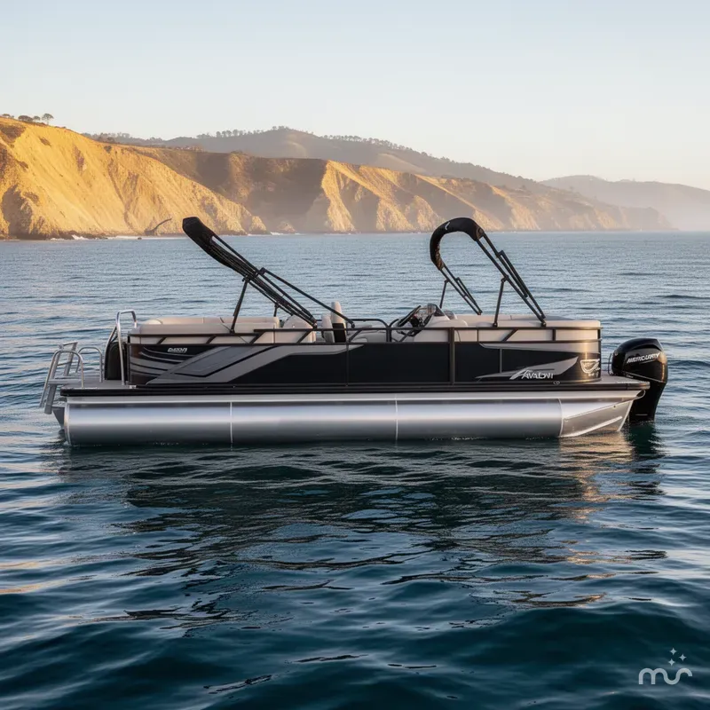 Slide: The Image of Avalon 23' Venture Quad lounge 85 with 150HP Mercury 2025 - 0