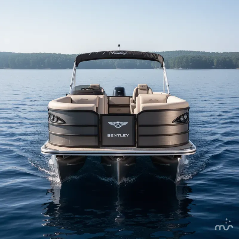 Slide: The Image of Bentley Pontoons Legacy 223 Navigator Quad Lounge Tritoon & Honda 4 2025 - 1