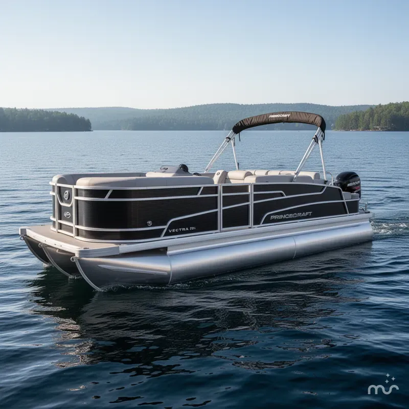 Slide: The Image of Princecraft Vectra 21 RL Lounge Swingback Pontoon & Mercury 4- 2025 - 0