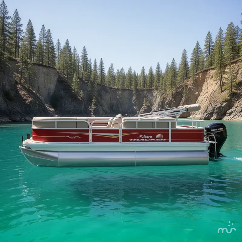 Slide: The Image of Sun Tracker Party Barge 18 DLX 2025 - 2