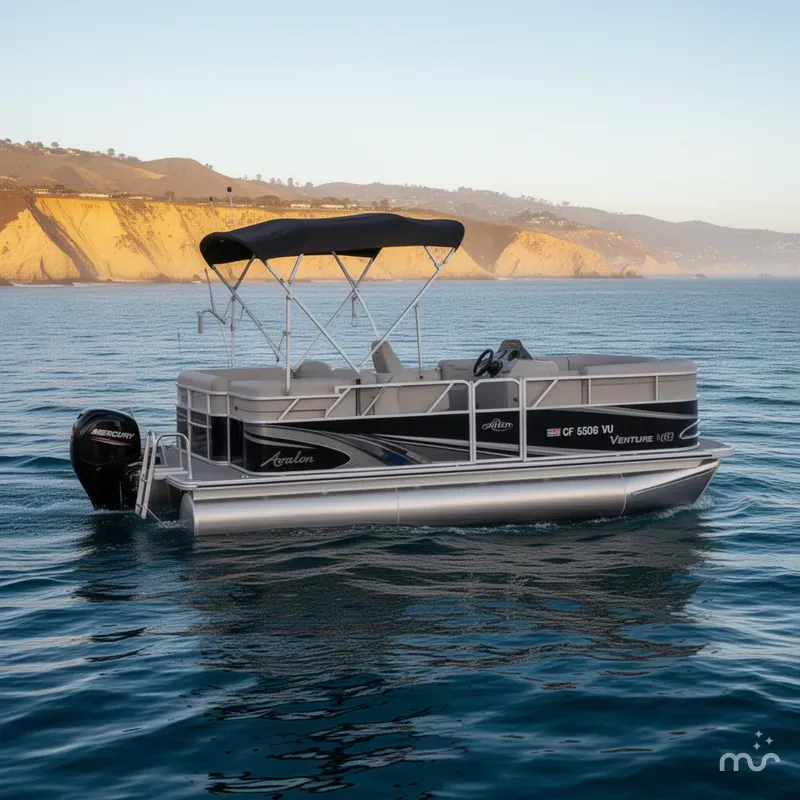 Slide: The Image of Avalon Venture Quad Lounger 18' w/ 60HP Mercury! 2022 - 0