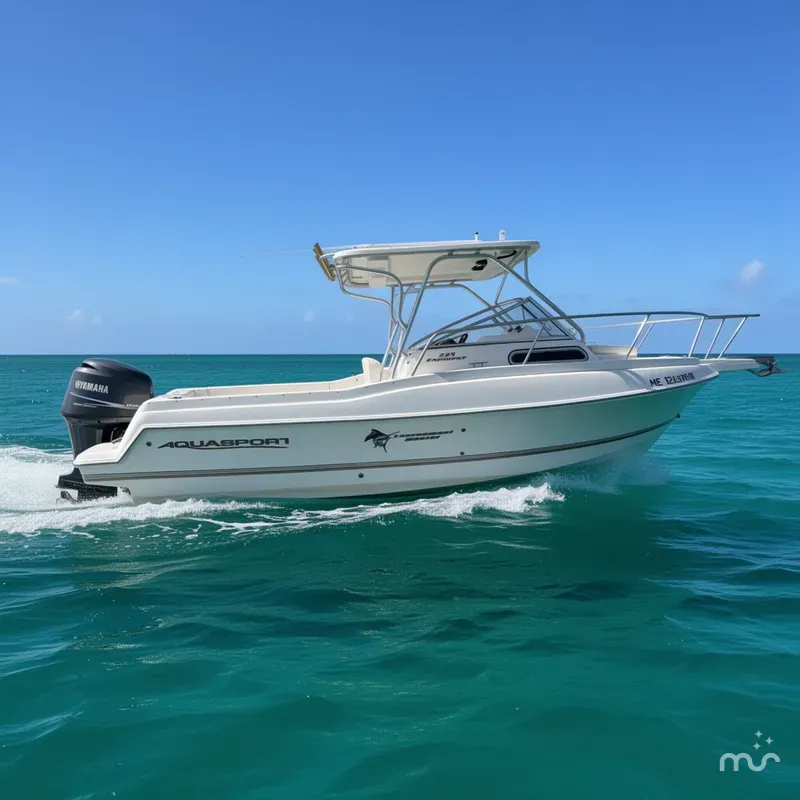 Slide: The Image of Aquasport 225 Explorer w Yamaha 200 FOUR STROKE ONLY 380 HOURS 2004 - 0