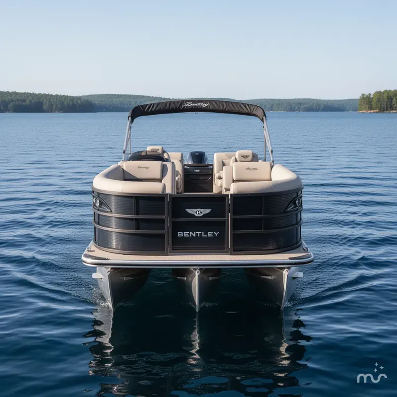 Slide: The Image of Bentley Pontoons Legacy 223 Quad Swingback (QSB) Tritoon & Honda 4- 2025 - 1