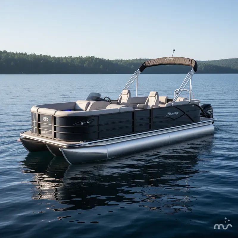 Slide: The Image of Bentley Pontoons Legacy 200 Navigator Quad Lounge & Honda 4-Stroke 2025 - 0