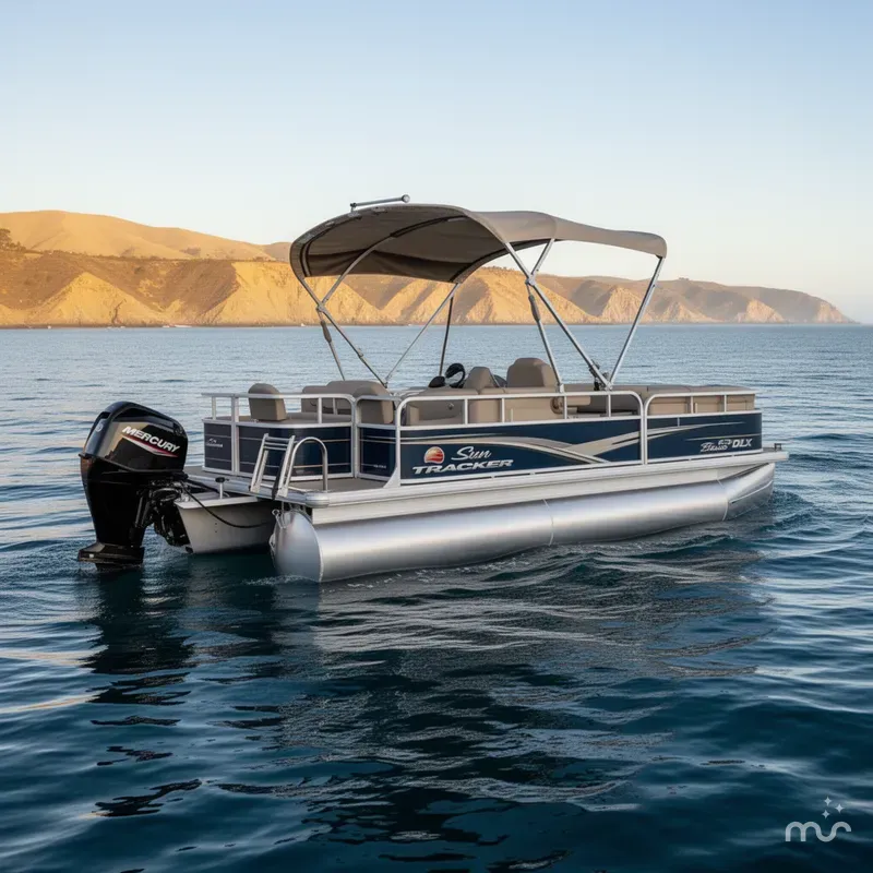 Slide: The Image of Sun Tracker Bass Buggy 18 DLX w/ 60HP Mercury! 2024 - 0