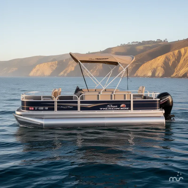 Slide: The Image of Sun Tracker Bass Buggy 18 DLX w/ 60HP Mercury! 2024 - 1