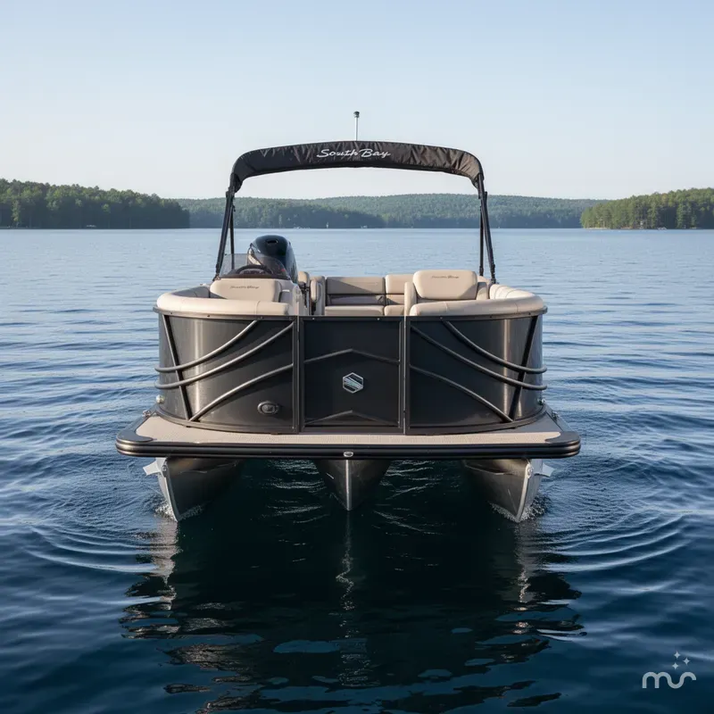 Slide: The Image of South Bay 23' Quad Lounge Pontoon & Suzuki 140HP 4-Stroke EF 2018 - 2