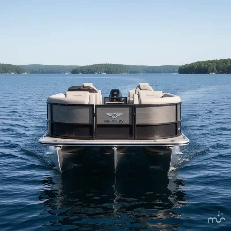 Slide: The Image of Bentley Pontoons Legacy 223 Navigator Quad Lounge Tritoon & Suzuki 2020 - 1