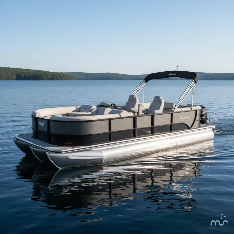 Slide: The Image of Bentley Pontoons Legacy 223 Navigator Quad Lounge Tritoon & Suzuki 2020 - 2