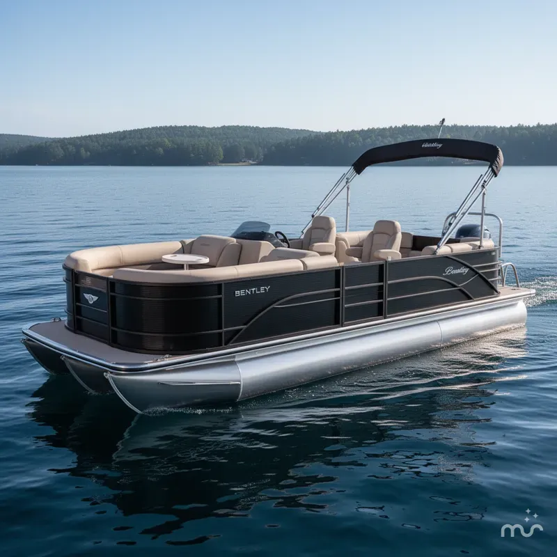 Slide: The Image of Bentley Pontoons Legacy 220 Navigator Quad Lounge & Honda 115HP 4-S 2022 - 0