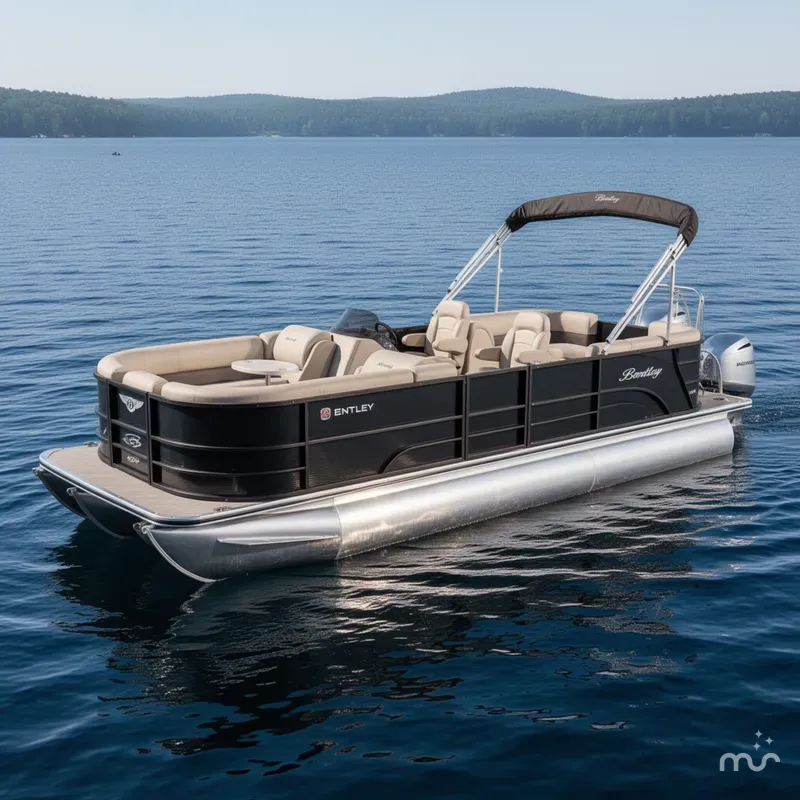 Slide: The Image of Bentley Pontoons Legacy 220 Navigator Quad Lounge & Honda 115HP 4-S 2022 - 2