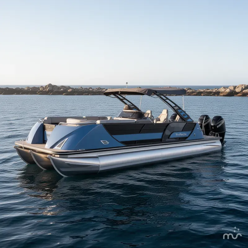 Slide: The Image of Trifecta 32' Triple Sport Series RF9 DC W/ 3X 500R Outboard 2025 - 2