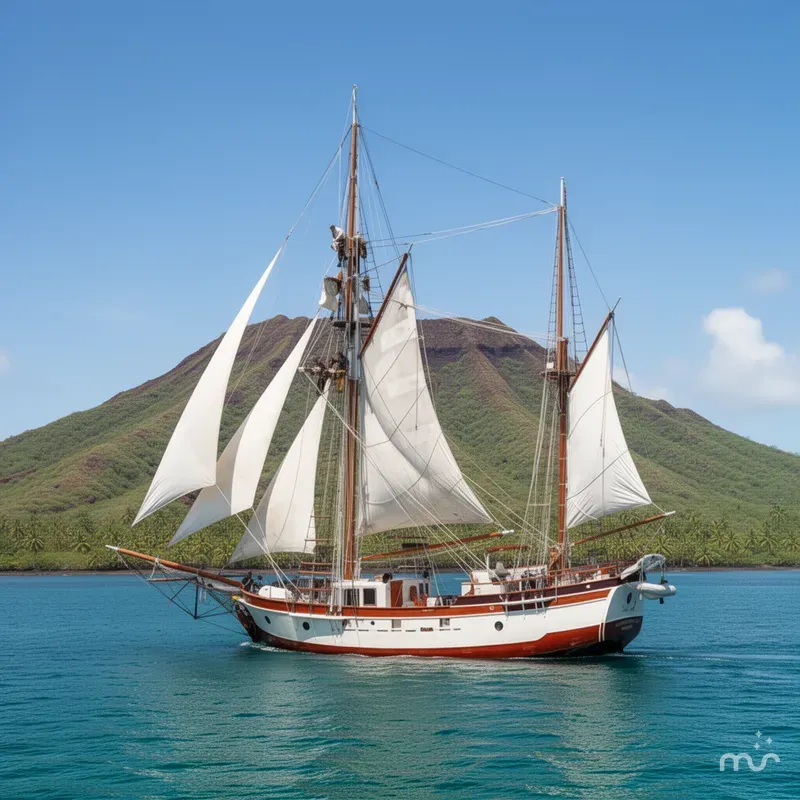 Slide: The Image of Custom Lahaina Welding Co. Square Topsail Ketch Tallship 1988 - 0