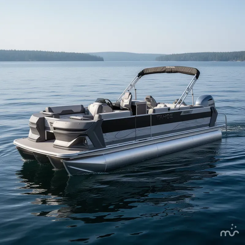 Slide: The Image of Tahoe Geofish 2385 Rear Fish Tritoon & Honda 4-Stroke EF 2025 - 0