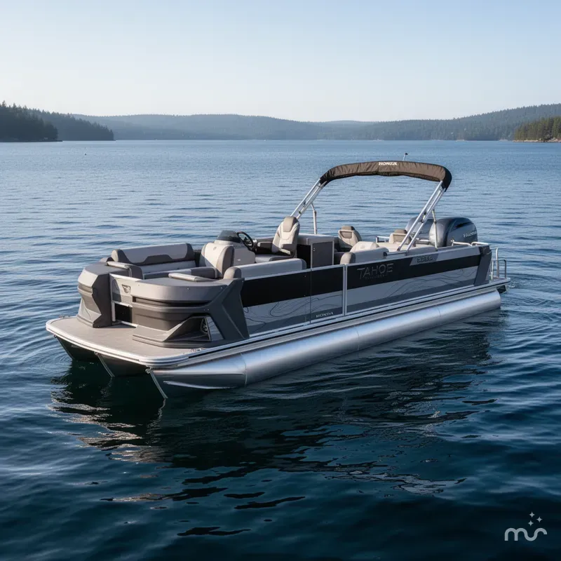 Slide: The Image of Tahoe Geofish 2385 Rear Fish Tritoon & Honda 4-Stroke EF 2025 - 2