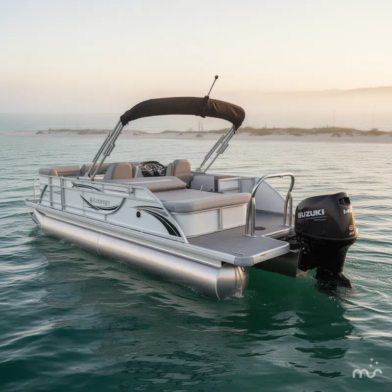 Slide: The Image of Godfrey Sweetwater Xperience 20' Flip Lounge Tritoon - 2086 SFLX 2025 - 1
