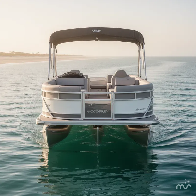 Slide: The Image of Godfrey Sweetwater Xperience 20' Flip Lounge Tritoon - 2086 SFLX 2025 - 2
