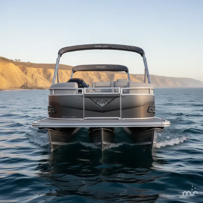 Slide: The Image of Avalon Venture 85 Quad lounge w/ 150HP Mercury! 2025 - 1