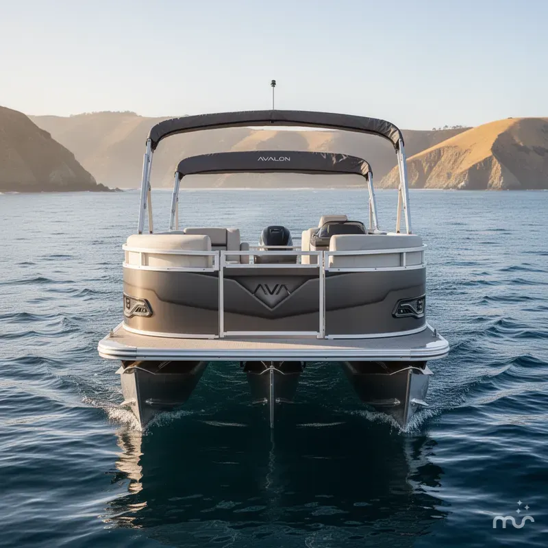Slide: The Image of Avalon Venture 85 Quad lounge w/ 150HP Mercury! 2025 - 2