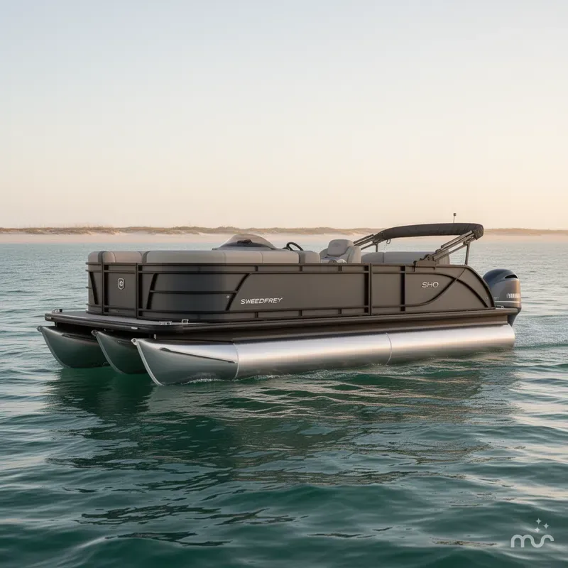 Slide: The Image of Godfrey Sweetwater 2486 SFL Tritoon - 250 HP Yamaha SHO 2025 - 0