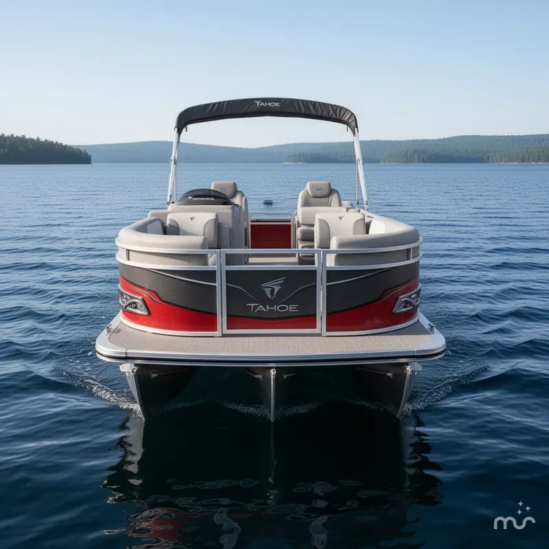 Slide: The Image of Tahoe Sport 2385 Rear Fish Pontoon & Honda 4-Stroke EFI 2025 - 1