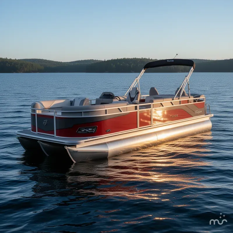 Slide: The Image of Tahoe Sport 2385 Rear Fish Pontoon & Honda 4-Stroke EFI 2025 - 2