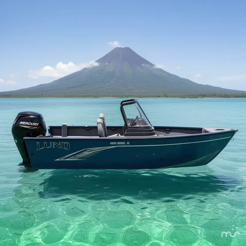 Slide: The Image of Lund Rebel XL 1650 Sport w/ 60HP Mercury! 2025 - 2