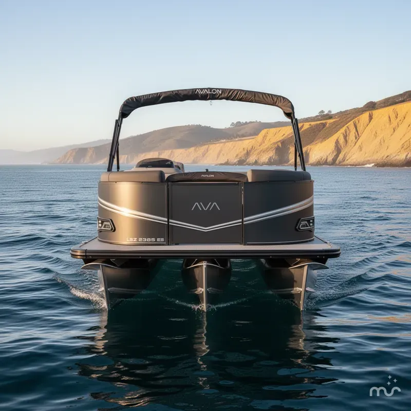 Slide: The Image of Avalon 23' LSZ Platinum Elite Windshield w/ 200HP Mercury! 2025 - 2