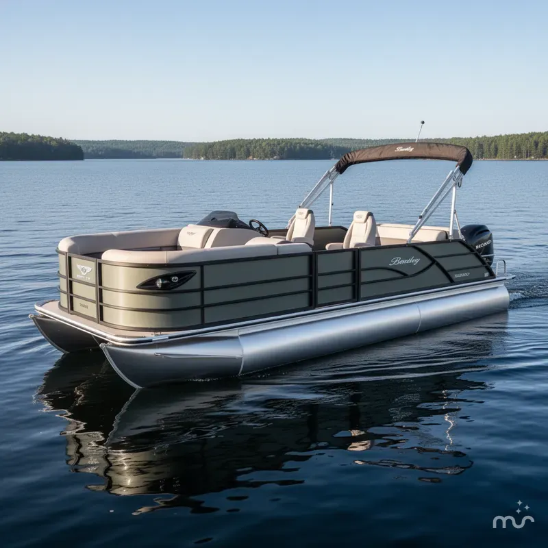 Slide: The Image of Bentley Pontoons Legacy 220 Swingback & Honda 4-Stroke EFI 2025 - 2