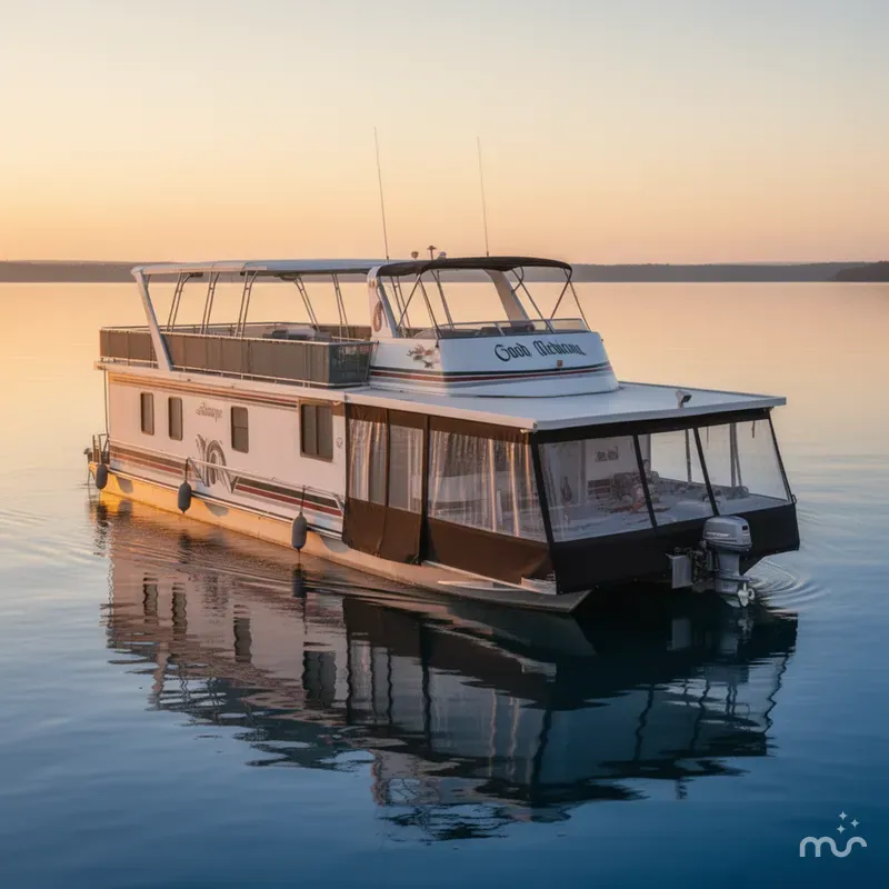 Slide: The Image of Sharpe 16 X 80 WIDEBODY HOUSEBOAT 1998 - 0