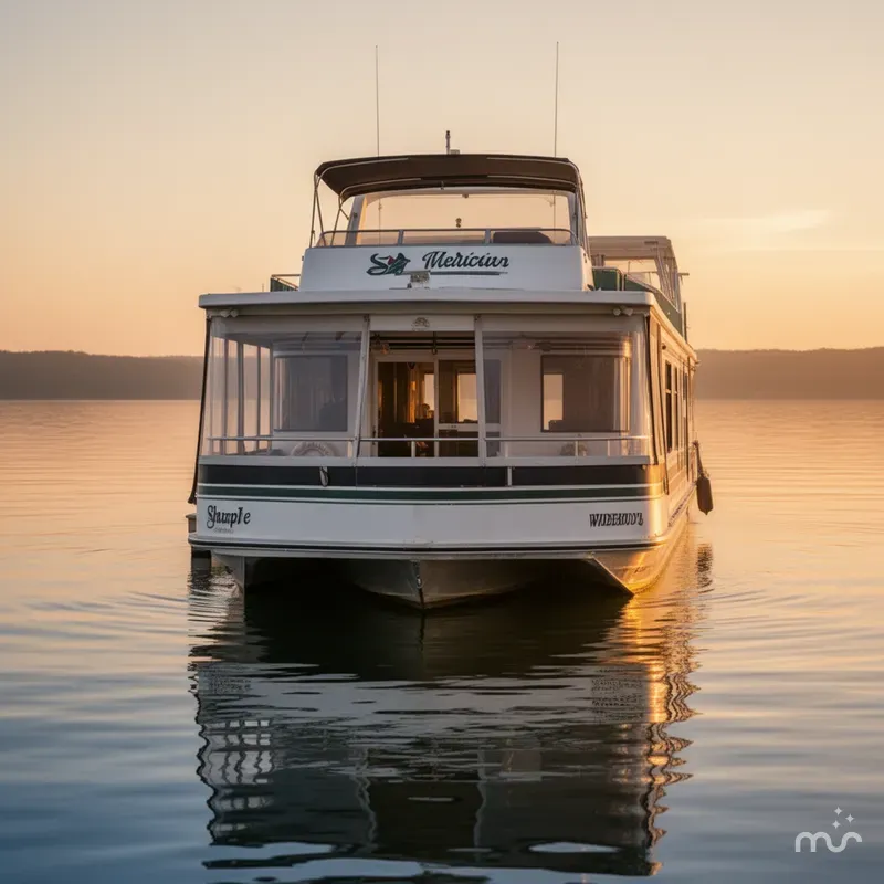 Slide: The Image of Sharpe 16 X 80 WIDEBODY HOUSEBOAT 1998 - 1