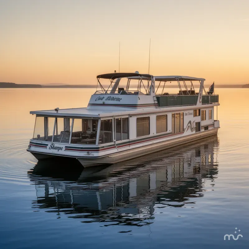 Slide: The Image of Sharpe 16 X 80 WIDEBODY HOUSEBOAT 1998 - 2