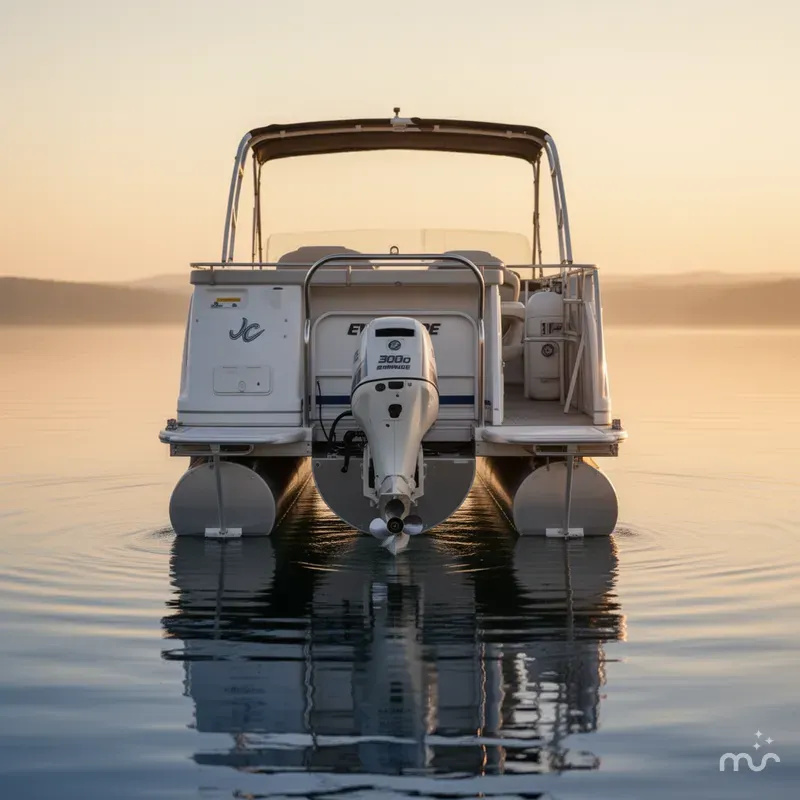 Slide: The Image of JC Manufacturing 26' TRITOON / 300Hp Evinrude Outboard 2009 - 2