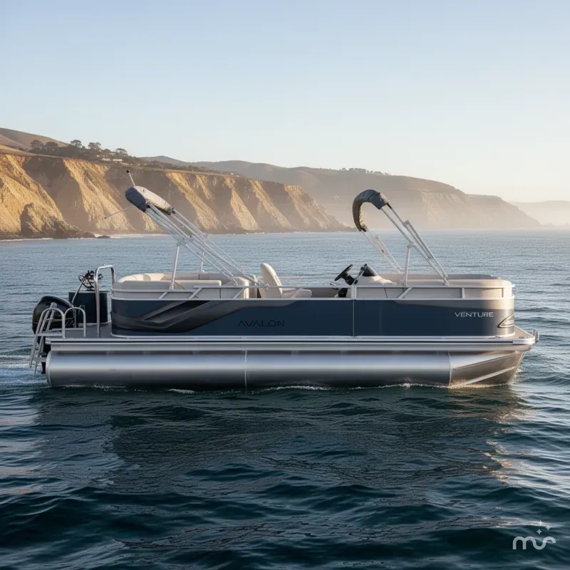 Slide: The Image of Avalon Venture 21 FT Quad Lounger w/ 150HP Mercury! 2025 - 1