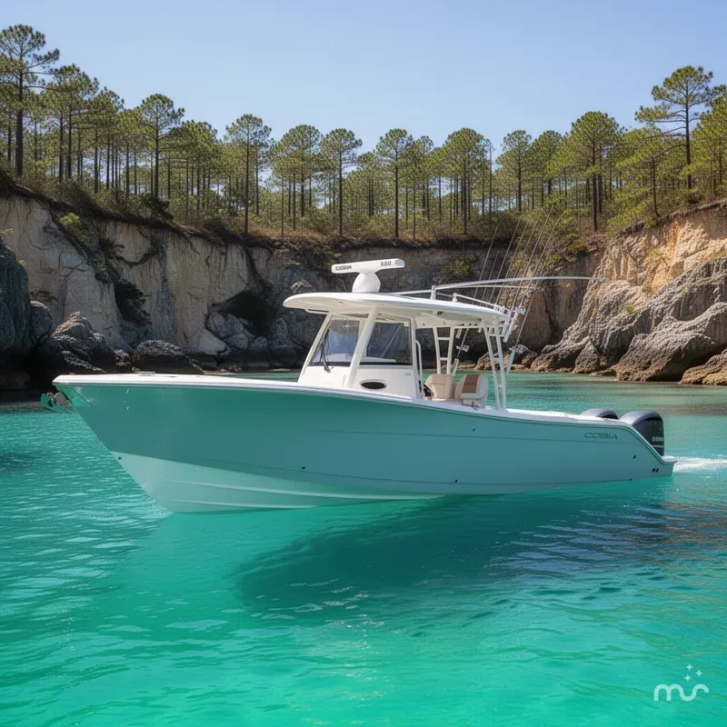 Slide: The Image of Cobia 320 Center Console 2026 - 2