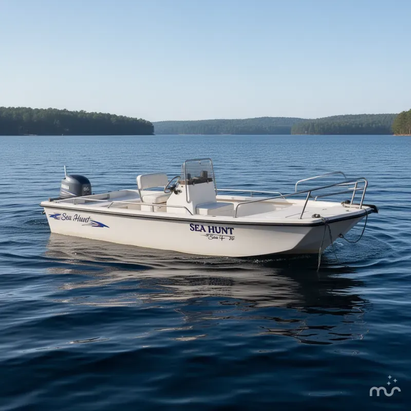 Slide: The Image of Sea Hunt Sea Hunt 15' Fiberglass Center Console, Yamaha 50Hp 4-stroke & Trailer 1996 - 0