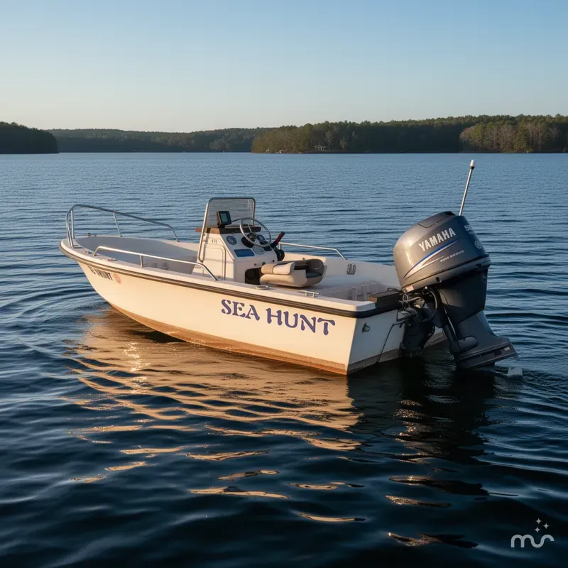 Slide: The Image of Sea Hunt Sea Hunt 15' Fiberglass Center Console, Yamaha 50Hp 4-stroke & Trailer 1996 - 2