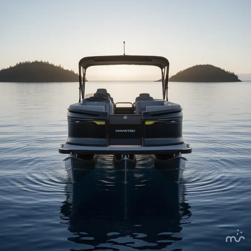 Slide: The Image of Manitou 24' Explore MAX Deck Navigator With 150hp Rotax Stealth Motor 2025 - 3