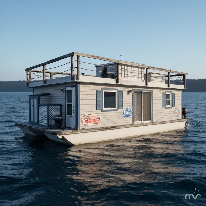 Slide: The Image of Custom Houseboat 1990 - 0