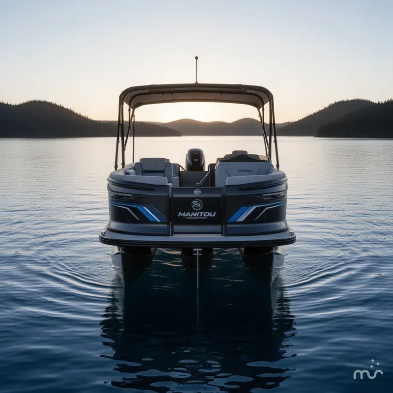 Slide: The Image of Manitou 24' Explore MAX Deck Navigator With 150hp Rotax Stealth Motor 2025 - 3