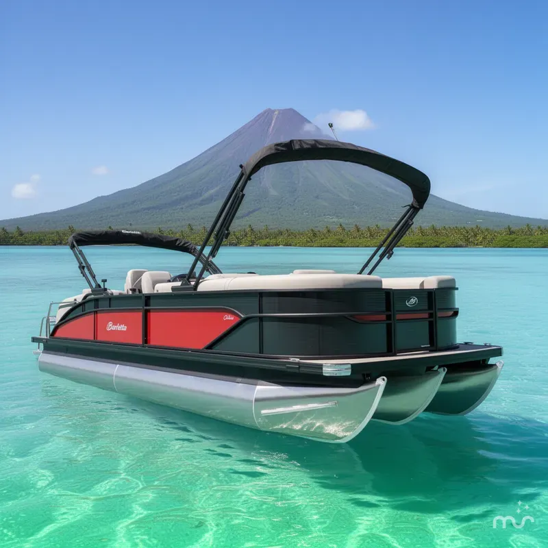 Slide: The Image of Barletta Cabrio Mid-Lounge C24M w/ 200HP Mercury! 2025 - 2