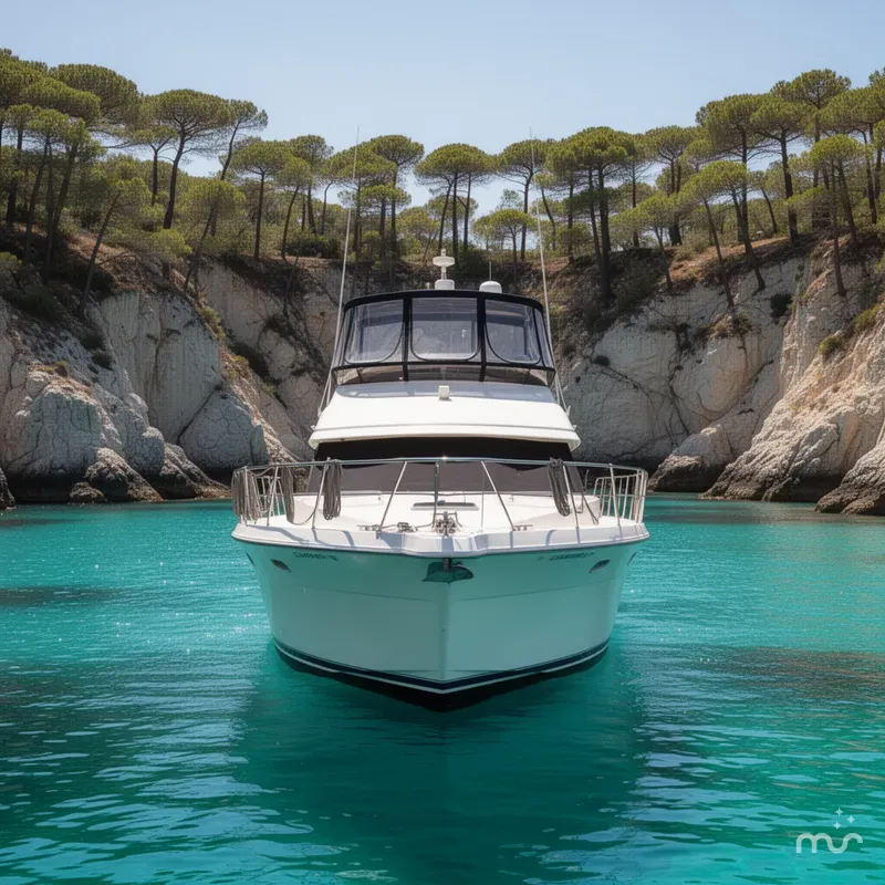 Slide: The Image of Carver Yachts 440 Aft Cabin Motor Yacht 1994 - 1
